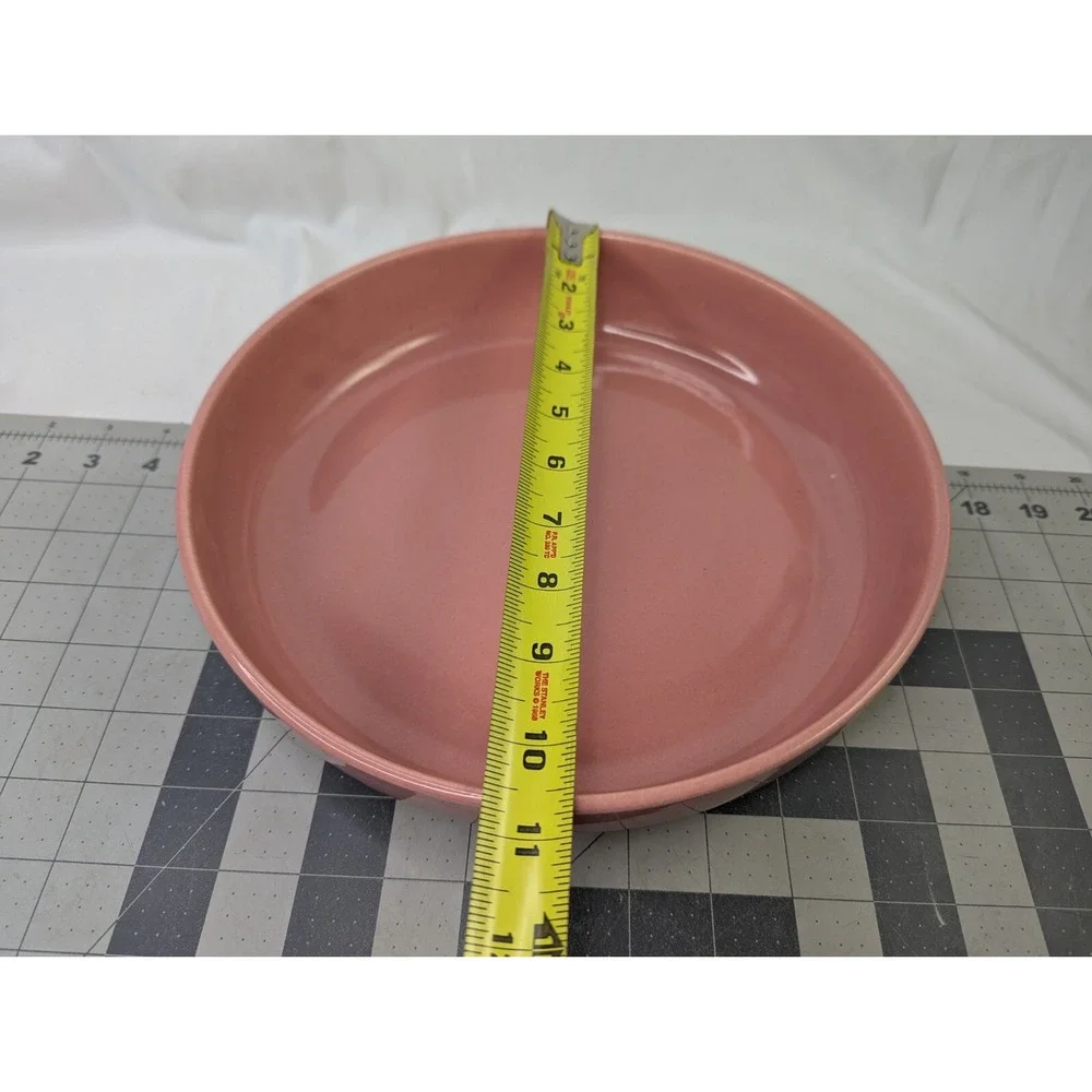 Bauer Los Angeles Ceramic Pink Round Serving‎ Bowl 10.75 Inch
